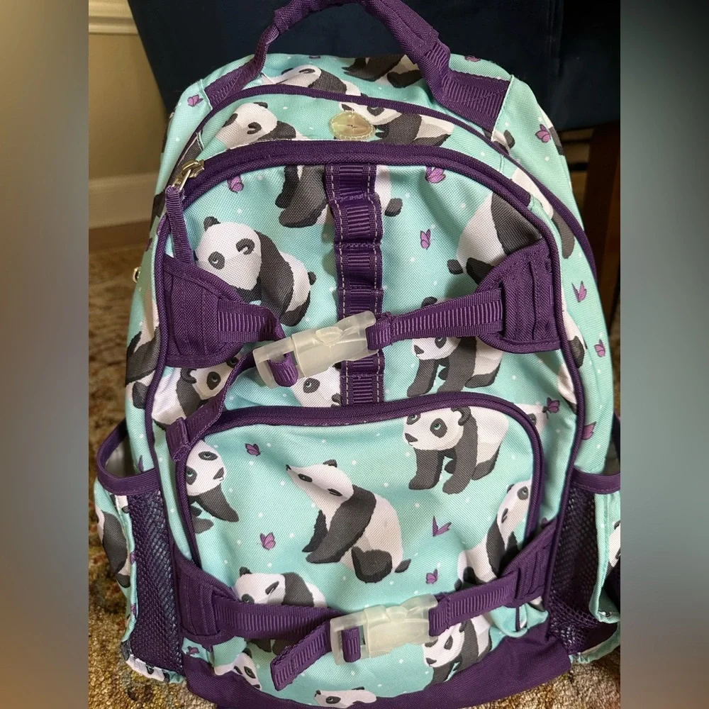 Pottery Barn Kids Mackenzie Aqua Panda Large Backpack
